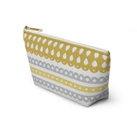 Ribbon Candy Accessory Pouch w T-bottom in Yellow